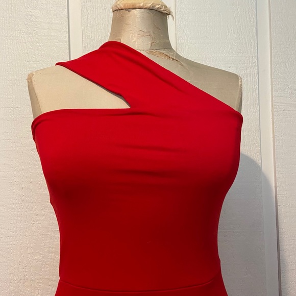 Susana Monaco Red Cotton Bodycon Midi Dress - Picture 3 of 4
